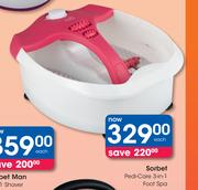 Sorbet Pedi Care 3 In 1 Foot Spa-Each