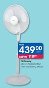 Safeway 40cm Pedestal Fan With Oscillating Head-Each