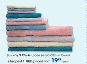 Clicks Loose Face Cloths Or Towels-Each