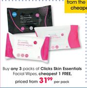 Clicks Skin Essentials Facial Wipes-Per Pack