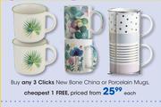 Clicks New Bone China Or Porcelain Mugs-Each