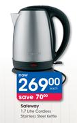 Safeway 1.7L Cordless Stainless Steel Kettle