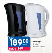 Safeway 1.7L Cordless Kettle-Each