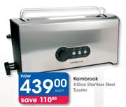 Kambrook 4 Slice Stainless Steel Toaster
