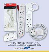 Safeway Extension Leads, Multiplugs Or Adaptors-Each