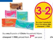 Clicks Household Wipes-Per Pack