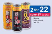 Score Energy Drink-For 2 x 500ml Per Offer