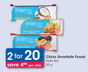 Clicks Smarties Foods Date Bar-For 2 x 35g Per Offer