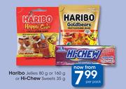 Haribo Jellies 80g Or 160g Or Hi-Chew Sweets 35g-Per Pack