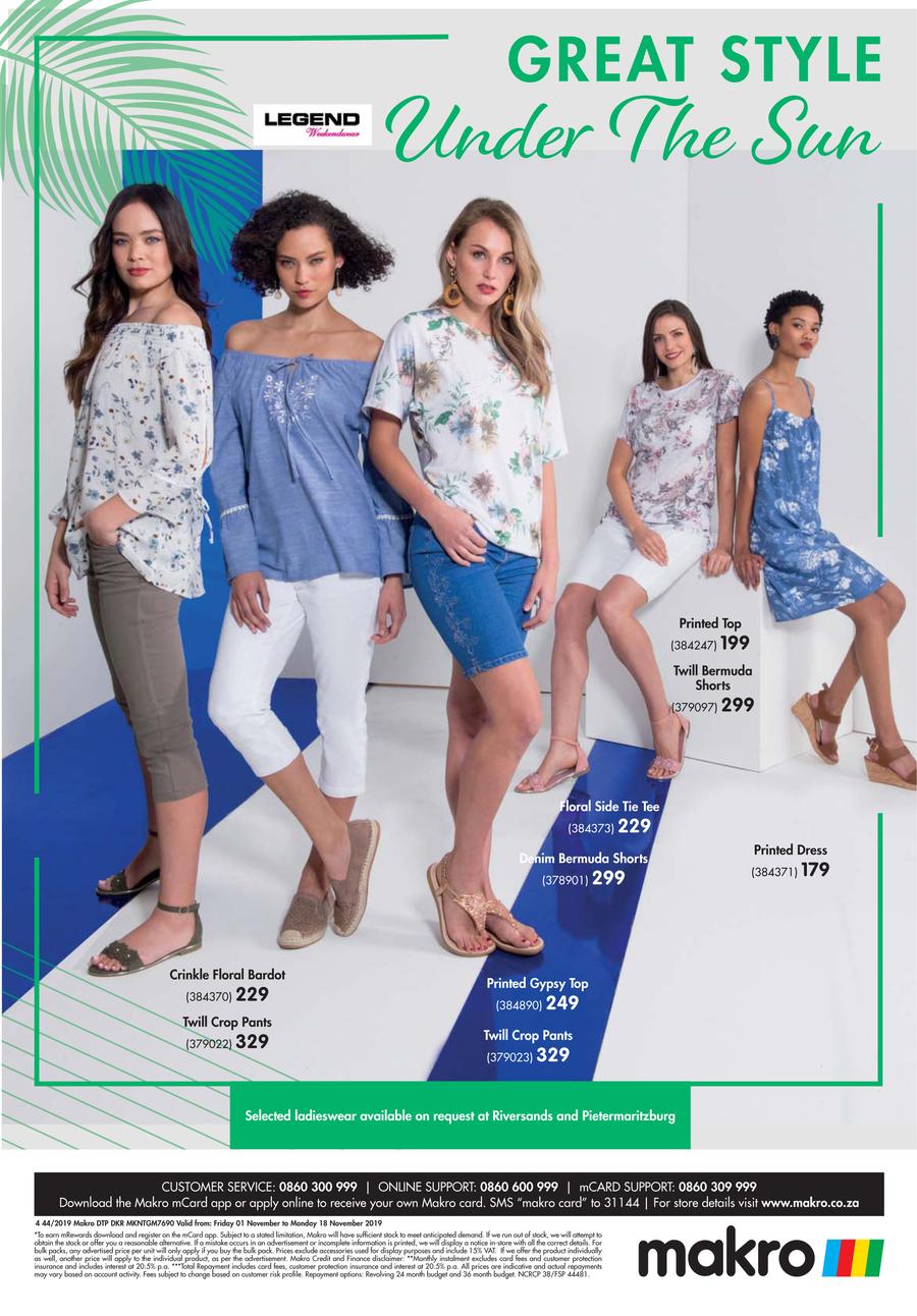 Makro Clothing 01 Nov 18 Nov 2019 M Guzzle Co Za