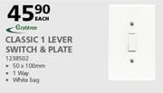 Crabtree Classic 1 Lever Switch And Plate 50 x 100mm