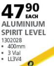 Livingstone Aluminium Spirit Level 400mm-Each