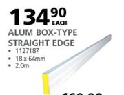 Alum Box Type Straight Edge 2.0m-18 x 64mm Each