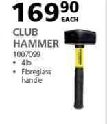 Livingstone 4lb Club Hammer-Each