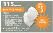 FFP2 Face Mask  Pack Of 5-Per Pack