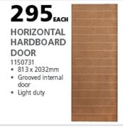 Swartland Horizontal Hardboard Door 813 x 2032mm-Each