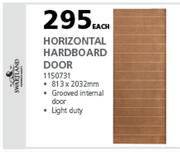 Swartland Horizontal Hardboard Door 813 x 2032mm-Each