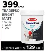 Plascon Tradepro 20L Bright Matt White-Each