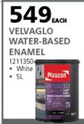 Plascon 5L Velvaglo Water Based Enamel White-Each