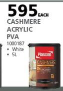 Plascon 5L Cashmere Acrylic PVA White-Each