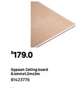Gypsum Ceiling Board 6.4mm x 1.2m x 3m 81423776