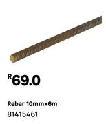 Rebar 10mm x 6m 81415461