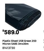 Plastic Sheet USB Green 250 Micron SABS 3m x 30m 81413730