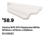 Cornice W70 XPS Polystyrene White W70mm x D70mm x 2000mm 81456683