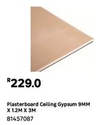 Plasterboard Ceiling Gypsum 9mm x 1.2m x 3m 81457087