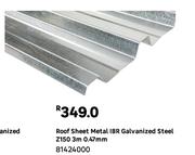Roof Sheet Metal IBR Galvanized Steel Z150 3m 0.47mm 81424000