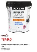 Luxens Universal Acrylic Paint White 81490222-20L