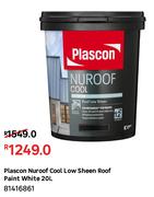 Plascon Nuroof Cool Low Sheen Roof Paint White 81416861-20L
