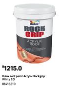 Dulux Rock Grip Roof Paint Acrylic White 81416310-20L