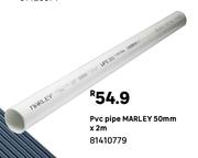 Marley PVC Pipe 50mm x 2m 81410779