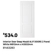 Alif Doors 2 Panel White Deep Mould Interior Door White W813mm x H2032mm 81463283