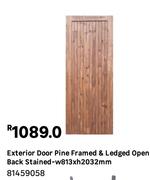 Pine Framed & Ledged Open Back Stained Exterior Door W813mm x H2032mm 81459058