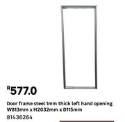 Door Frame Steel 1mm Thick Left Hand Opening W813mm x H2032mm x D115mm 81436264