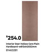 Interior Door Hollow Core Plain Hardboard W813 x h2032mm 81463281