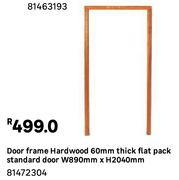 Door Frame Hardwood 60mm Thick Flat Pack Standard Door W890mm x H2040mm 81472304