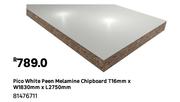Pico White Peen Melamine Chipboard T16mm X W1830 X L2750mm 81476711