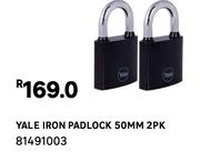 Yale Iron Padloack 50mm (2PK) 81491003