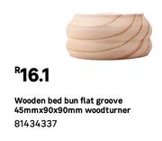 Woodturner Wooden Bed Bun Flat Groove 45mm X 90 X 90mm 81434337