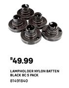 Lampholder Nylon Batten (Black) BC 5 Pack 81491840