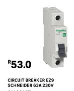 SCHNEIDER Circuit Breaker EZ9 63A 230V