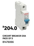Circuit Breaker 20A (Pack Of 5) 81476066