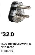 Hollow Pin Plug Top 16AMP (Black) 81481789