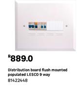 LESCO Distribution Board Flush Mounted (Populated) 9 Way 81422448
