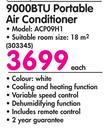 Defy 9000BTU Portable Air Conditioner ACP09H1