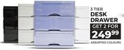 3 Tier Desk Drawer-For 2