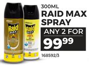 Raid Max Spray 168592/3-For 2 x 300ml